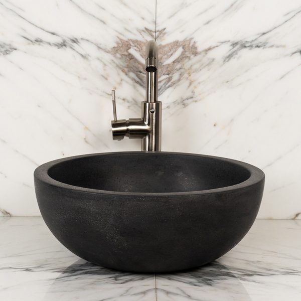 Round marble washbasin "Fiano Basalt"