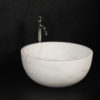 Lavabo rotondo in marmo "Fiano Bianco Alba"