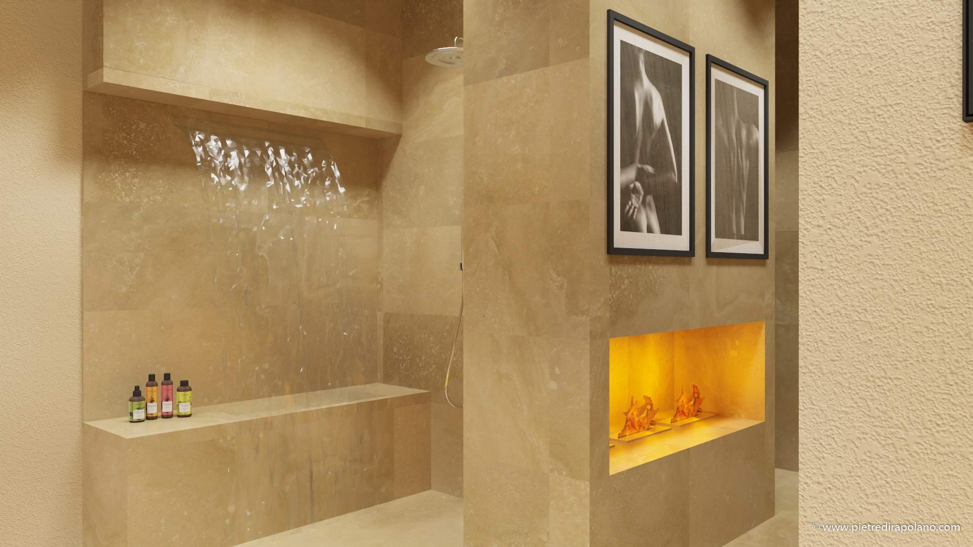 Bagno camino pdr travertino light blend