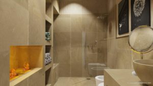 Bagno camino pdr travertino light blend ciottolo
