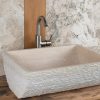 Designer travertine washbasin "Mustang"
