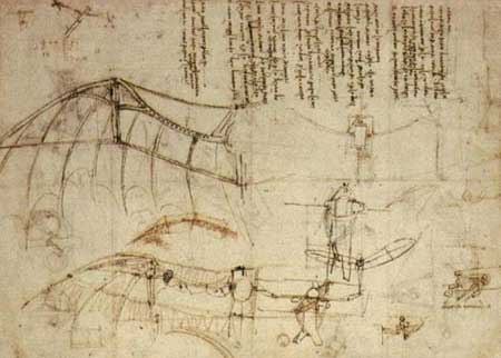 Macchina del volo di leonardo da vinci disegno