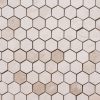 Mosaik in beiger Marmor  „Esagono 4.8“ Hochglanz