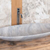 “Elipse” - Elliptical washbasin in Ice travertine