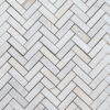 Mosaic in "Bianco Alba" marble “Spina Piccola ” Honed