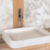 Rectangular travertine washbasin “Piatto”