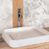 Lavabo rettangolare in travertino "Piatto"