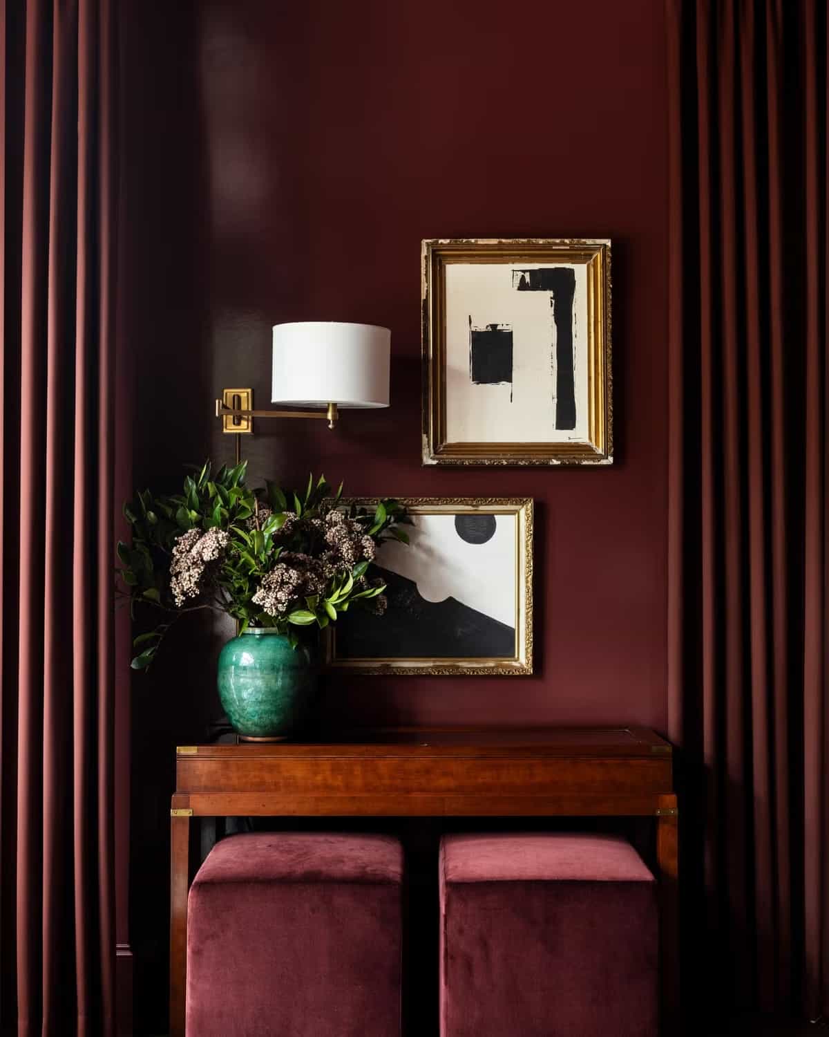 arredamento rosso burgundy