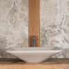 Lavabo in travertino rettangolare da appoggio Opus