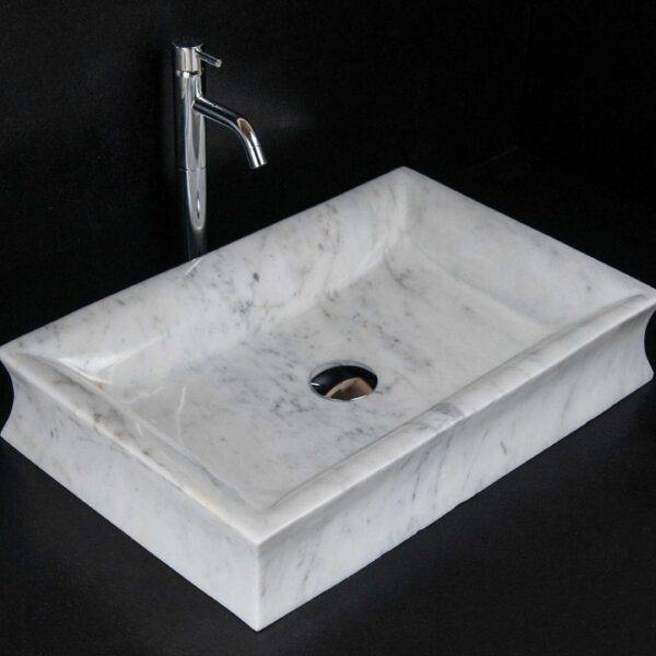 Lavabo rettangolare in marmo “Pillow”