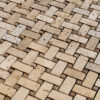 Basketweave Polished Travertine Mosaic