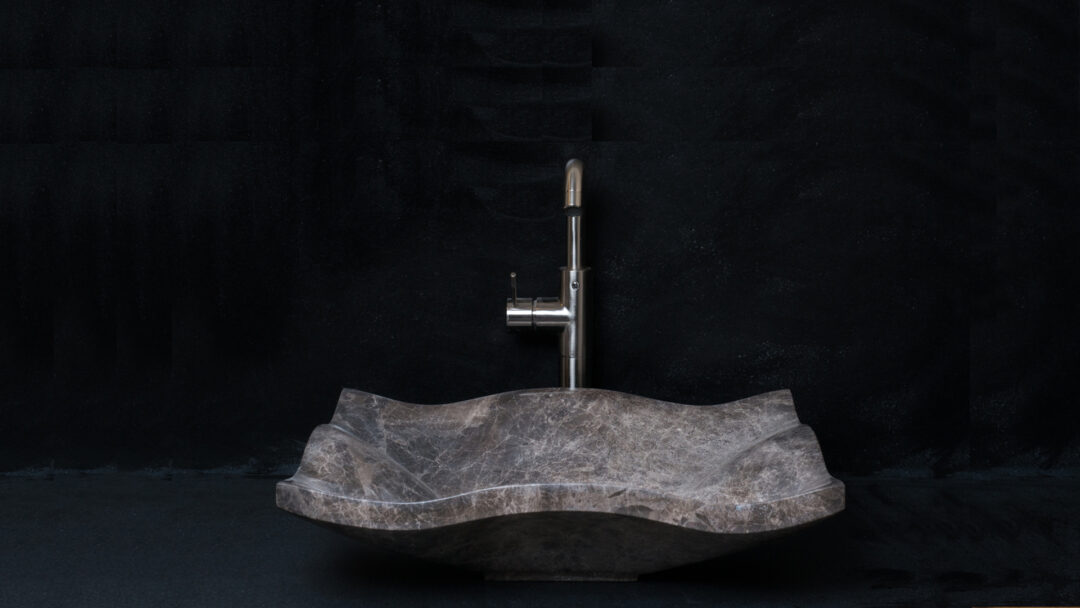 Lavabo rettangolare in marmo Carta Emperador
