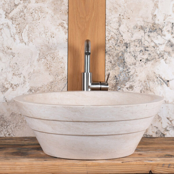 Lavabo in travertino rotondo “Castellina”