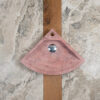 Corner sink in pink travertine