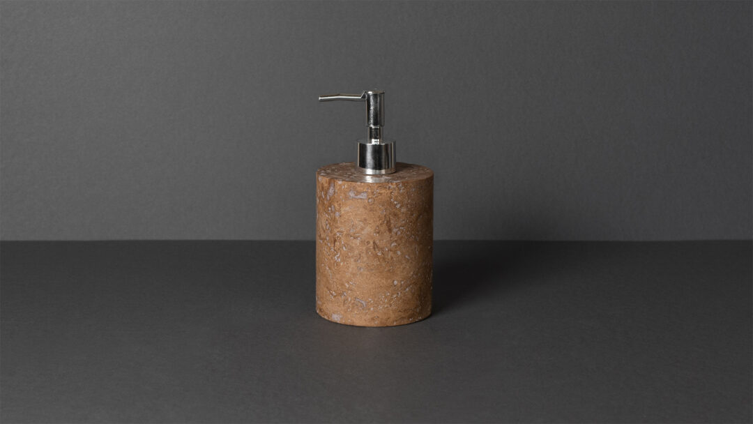 Tendance - Portasapone in poliresina stile travertino - naturale