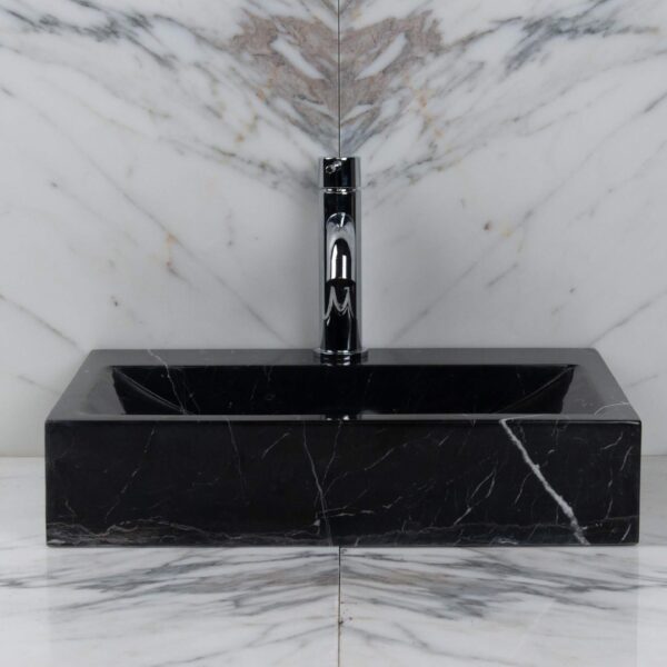 Lavabo piccolo in marmo nero “Back Black”