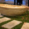 Cradle in solid travertine