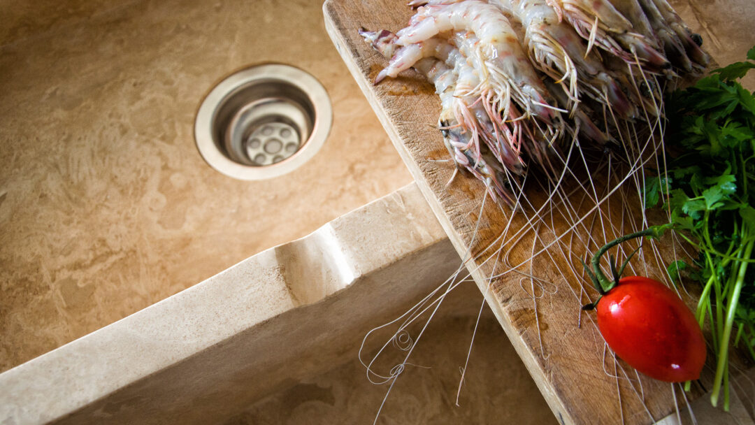 Detail of double basin sink