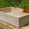 Cube Sink with Grooved Drainer