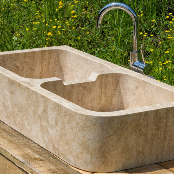 Lavello in travertino “Double”