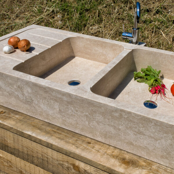 Lavello in travertino “Country”