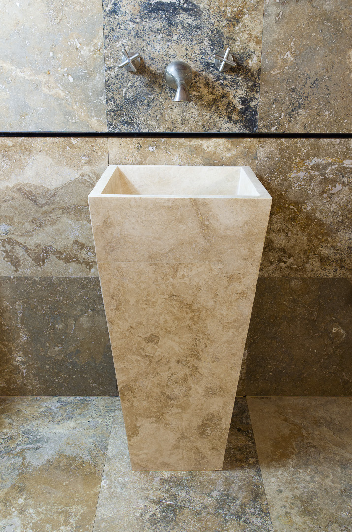 Lavabo a colonna per installazione a pavimento - modello Piramide