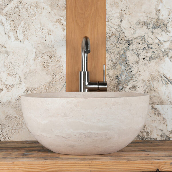 Lavabo da bagno in travertino “Fiano”