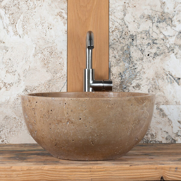 Lavabo da appoggio in travertino “Fiano SC”