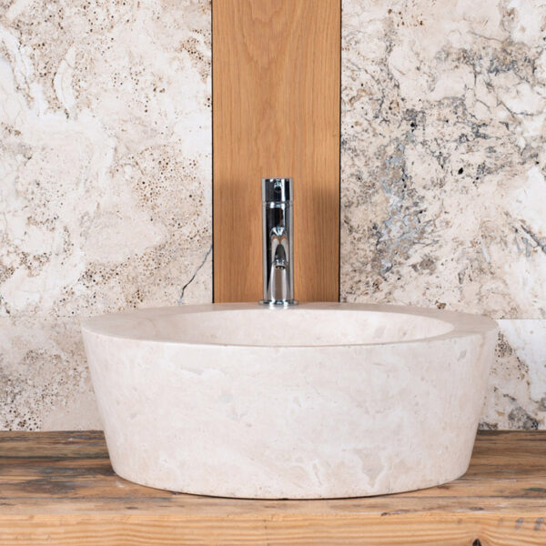 Lavabo da bagno in travertino “Fonte”