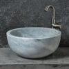 Lavabo rotondo in marmo Fiano Grey