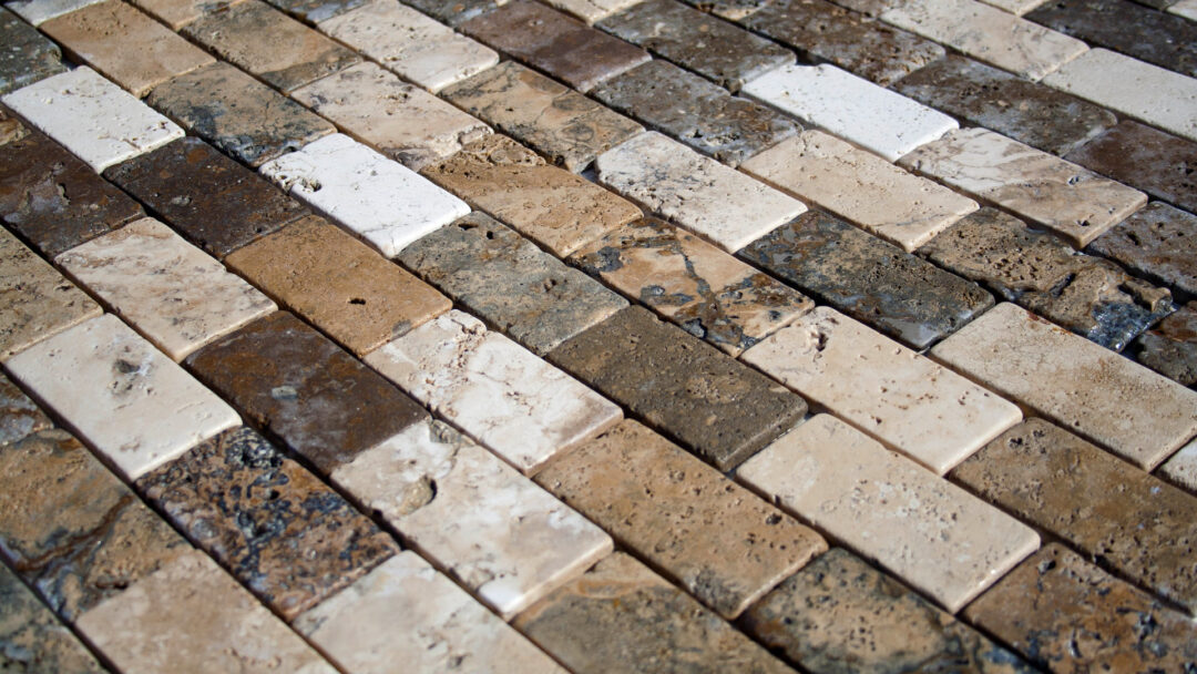Mosaico in travertino 5,0x10,0 Tuscany Mix Ciottolo