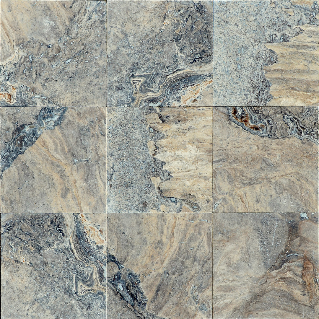 Selezione di travertino Ice, con venature color ghiaccio Selezione di travertino Ice, con venature color ghiaccio