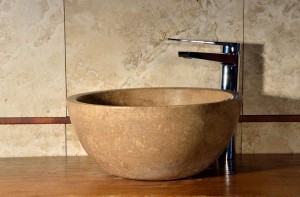 lavabo in travertino fiano