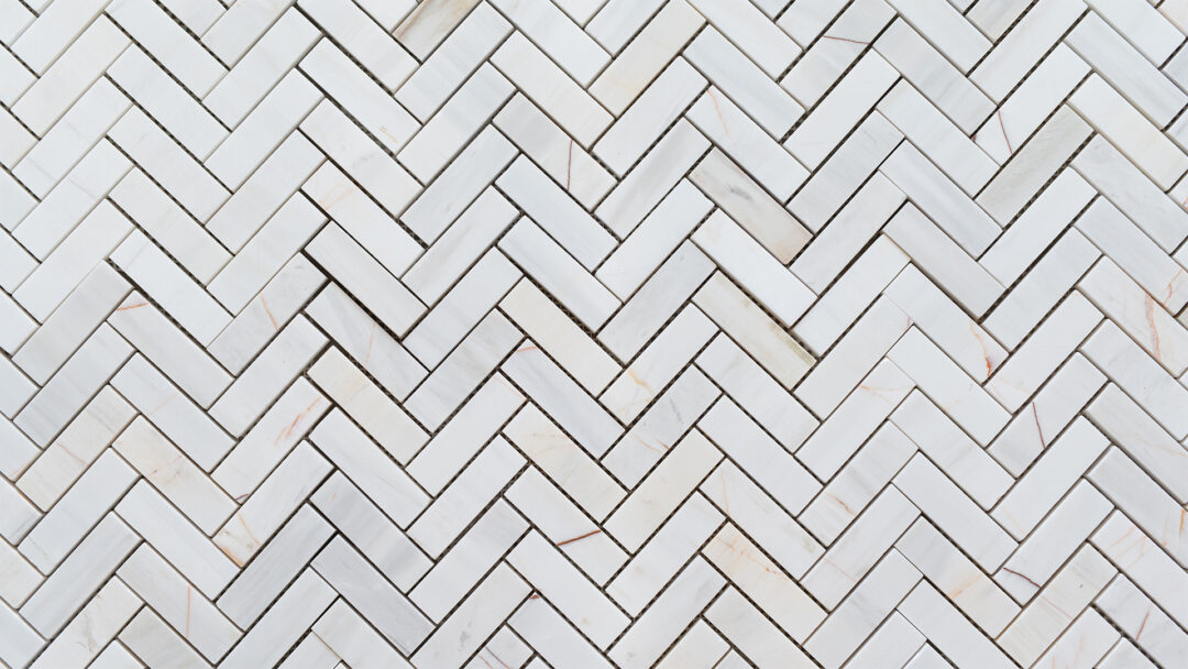Mosaik Bianco Alba Spina Piccola Geschliffen x