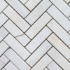 Mosaik aus Marmor Bianco Alba „Spina Piccola“ Glänzend