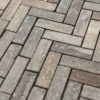 Travertine mosaic zebra black "small herringbone black" polished grout