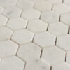 Mosaico in marmo bianco esagono