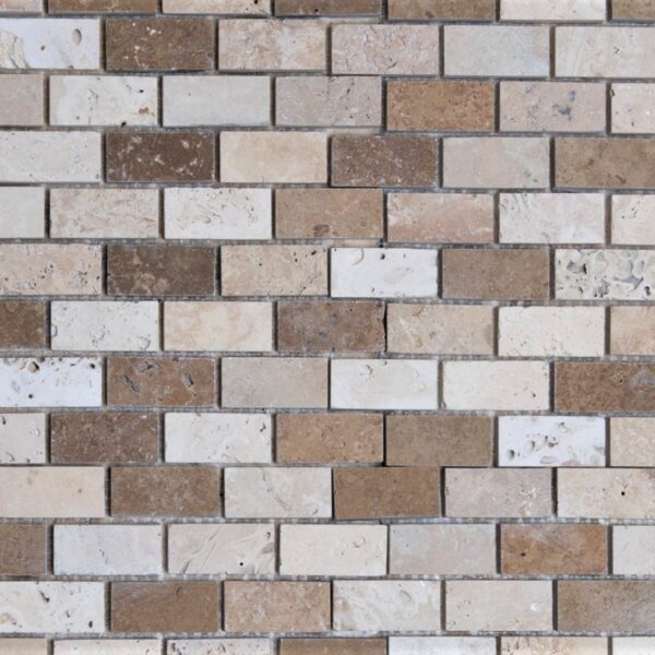 Mosaico in travertino “2,5×5,0 Tuscany Mix” Levigato