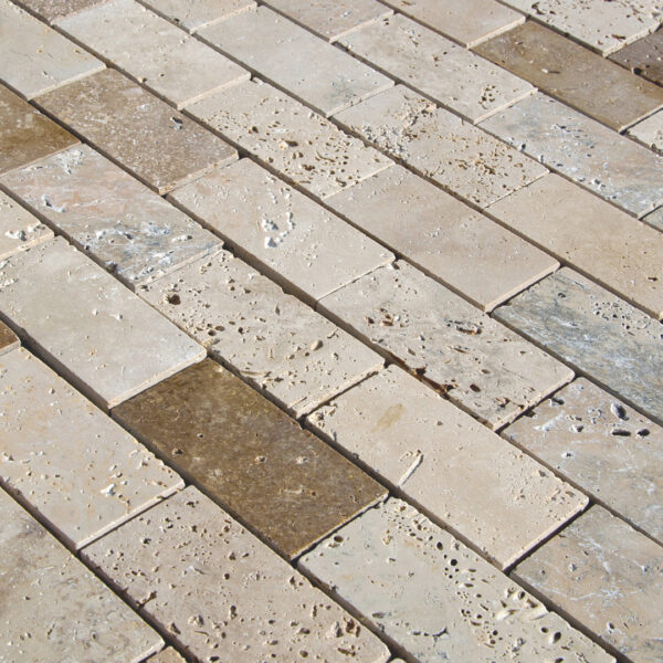 Mosaico in travertino &ldquo;5,0&times;10,0 Tuscany Mix&rdquo; Levigato