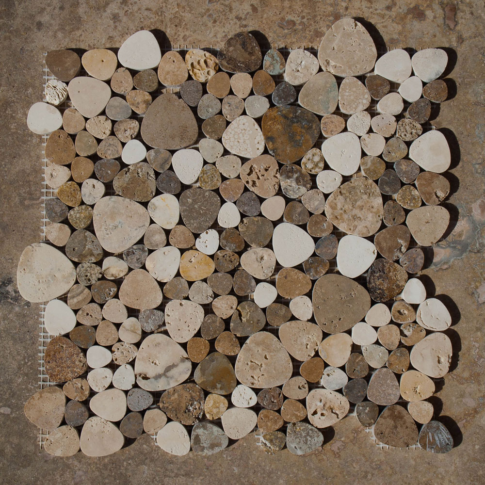 Travertinmosaik Petali Tuscany Mix geschliffen