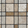 Mosaico per bagni in travertino misto