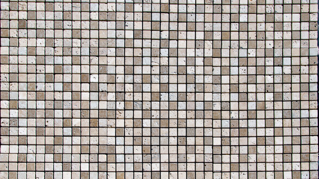 Mosaik auf Netz aus Travertin mit Antik-Finish