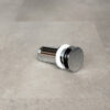 Piletta in acciaio inox modello click-clack per lavabi in travertino