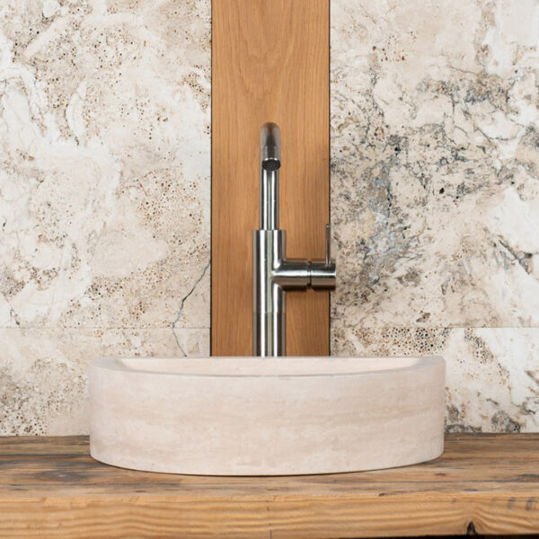 Lavabo piccolo in travertino “Santino”