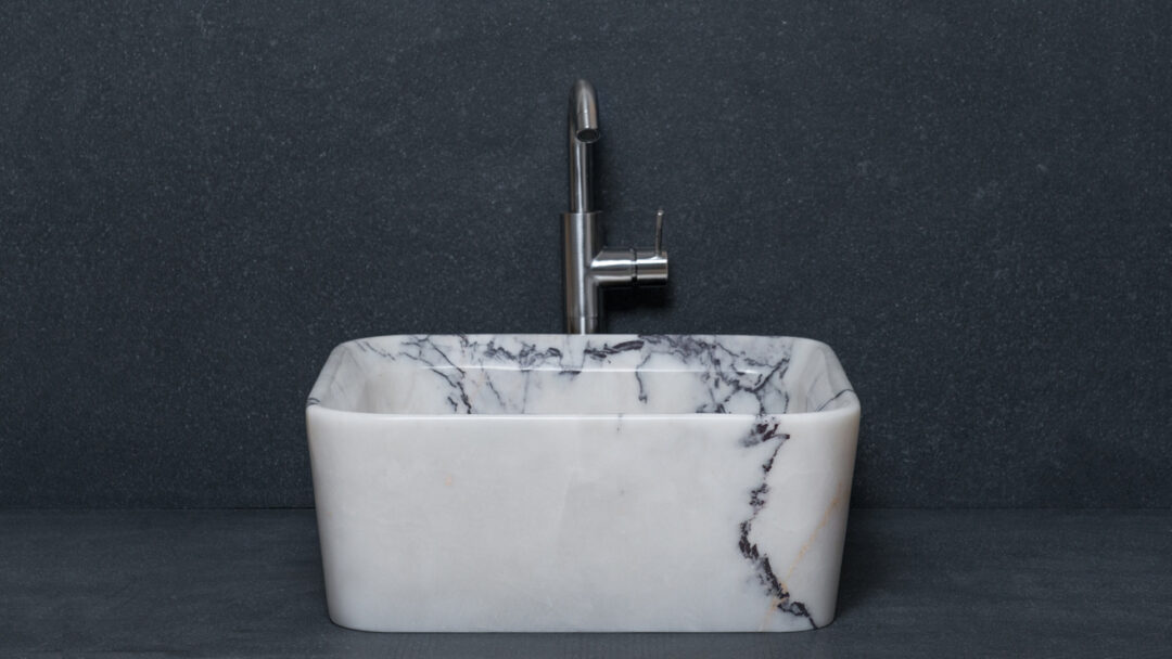 Square lilac lavabo da appoggio