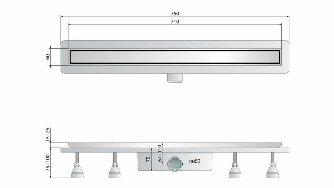 Technical sheet for drain trap