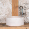 Lavabo piccolo in travertino Tondino