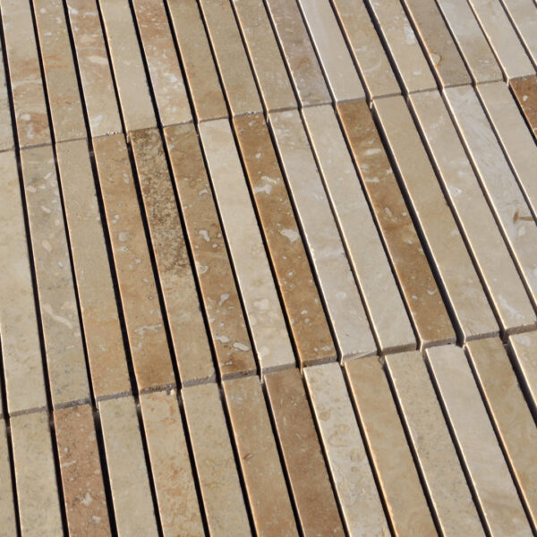 Mosaico in travertino “Mini Planks HF” Moderno