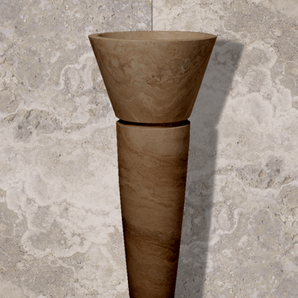 Lavabo freestanding in travertino “Cono SC”