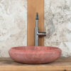Essential v Aufsatzwaschbecken roter Travertin